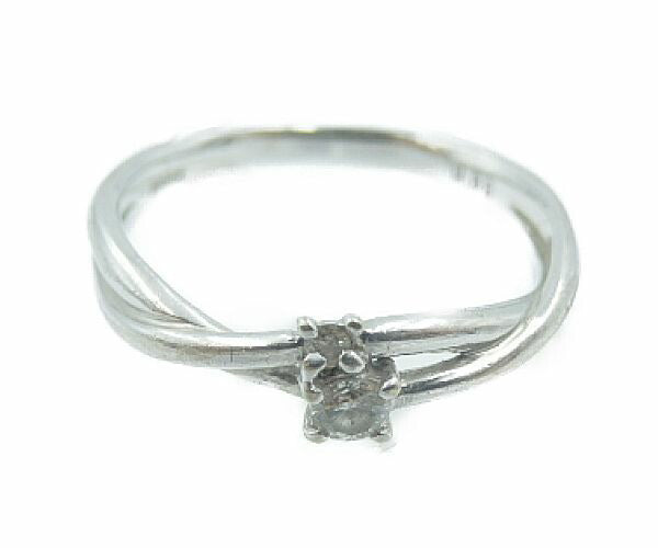 K18WG ダイヤ 0.08ct リング 10号 中古  アクセサリー ジュエリー 指輪 ホワイトゴールド ダイヤモンド