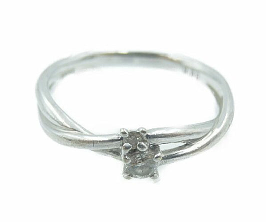 K18WG ダイヤ 0.08ct リング 10号 中古  アクセサリー ジュエリー 指輪 ホワイトゴールド ダイヤモンド