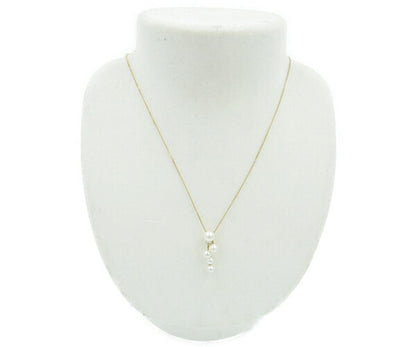 K18 ダイヤ 0.06ct パール ネックレス 中古  アクセサリー ジュエリー レディース 18金 ゴールド