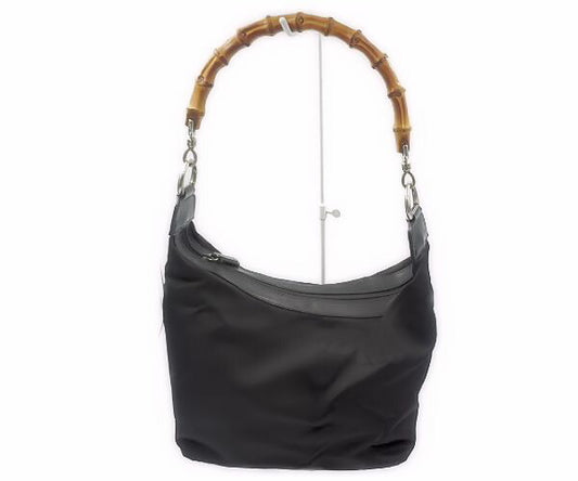 GUCCI グッチ バンブー ハンドバッグ 中古  00019980531ブラック 黒 キャンバス ナイロン ブランド 鞄