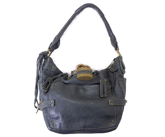 Chloe クロエ パディントン レザー ハンドバッグ 中古  ワンハンド ネイビー 紺 レディース ブランド 鞄 おしゃれ