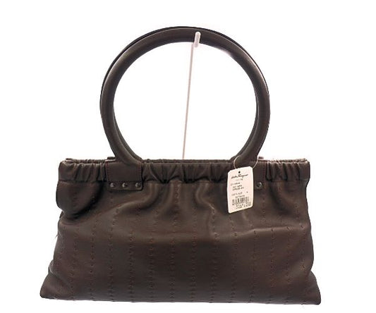 Salvatore Ferragamo サルヴァトーレフェラガモ カーフ ハンドバッグ 中古  ブラウン 茶 仔牛 レザー 本革 鞄 レディース ブランド