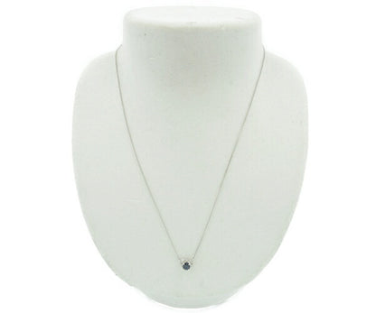 Pt850 ダイヤ 0.02ct サファイヤ 0.51ct ネックレス 中古  アクセサリー ジュエリー プラチナ ダイヤモンド レディース