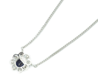 Pt850 ダイヤ 0.02ct サファイヤ 0.51ct ネックレス 中古  アクセサリー ジュエリー プラチナ ダイヤモンド レディース