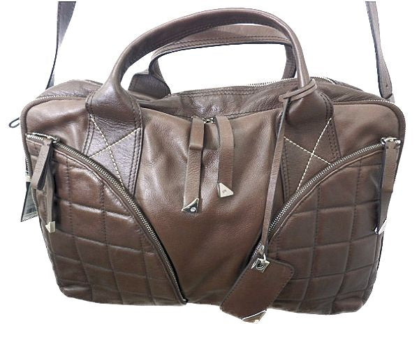 FRANCESCO BIASIA フランシスコビアシア レザー 2way ボストンバッグ 中古  ショルダー ブラウン 茶 シンプル 鞄 本革