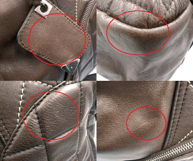 FRANCESCO BIASIA フランシスコビアシア レザー 2way ボストンバッグ 中古  ショルダー ブラウン 茶 シンプル 鞄 本革