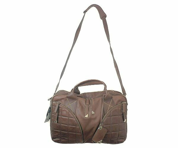 FRANCESCO BIASIA フランシスコビアシア レザー 2way ボストンバッグ 中古  ショルダー ブラウン 茶 シンプル 鞄 本革
