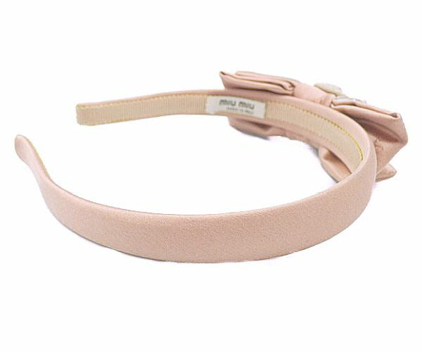 miu miu ミュウミュウ ビジュー リボン カチューシャ 中古  ヘアアクセサリー 髪飾り レディース ブランド フェミニン