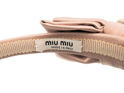 miu miu ミュウミュウ ビジュー リボン カチューシャ 中古  ヘアアクセサリー 髪飾り レディース ブランド フェミニン