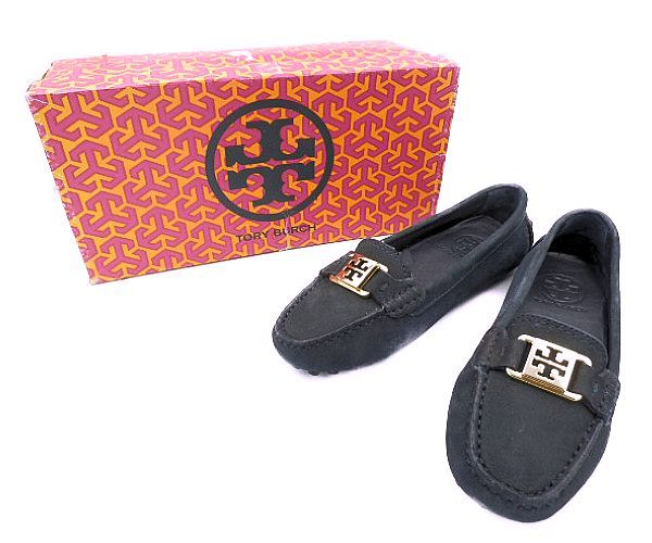TORY BURCH トリーバーチ スウェード ローファー 約22cm 中古  ネイビー 紺 シューズ 靴 ブランド レディース 5