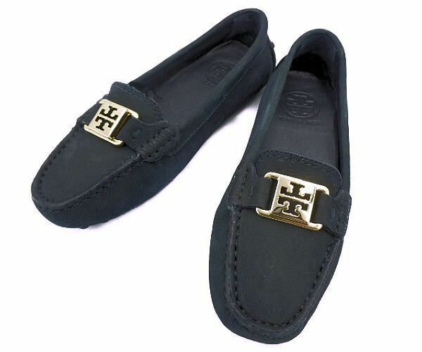 TORY BURCH トリーバーチ スウェード ローファー 約22cm 中古  ネイビー 紺 シューズ 靴 ブランド レディース 5