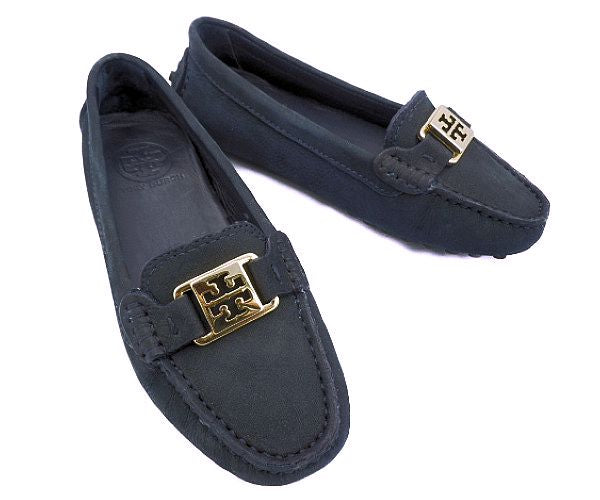 TORY BURCH トリーバーチ スウェード ローファー 約22cm 中古  ネイビー 紺 シューズ 靴 ブランド レディース 5