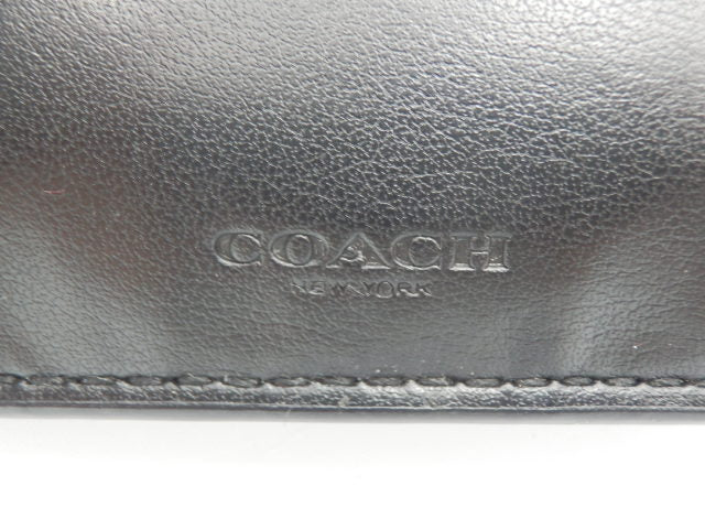 COACH PVC シグネチャー レザー 2つ折り 財布 中古  コーチ ブランド 本革 小銭入れ カード入れ 小さめ コンパクト