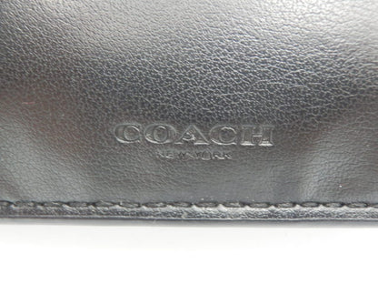 COACH PVC シグネチャー レザー 2つ折り 財布 中古  コーチ ブランド 本革 小銭入れ カード入れ 小さめ コンパクト