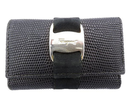 Salvatore Ferragamo サルヴァトーレフェラガモ ヴァラ 6連 キーケース 中古  レザー ブラック 黒 レディース ブランド
