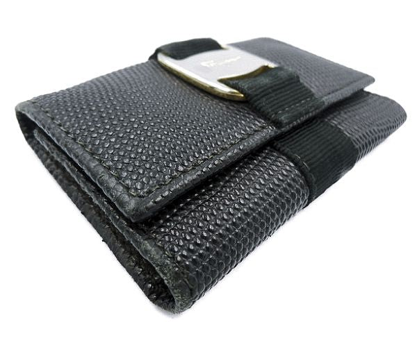 Salvatore Ferragamo サルヴァトーレフェラガモ ヴァラ 6連 キーケース 中古  レザー ブラック 黒 レディース ブランド