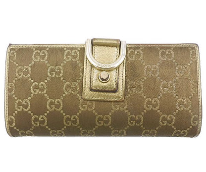 GUCCI グッチ GGキャンバス ラウンドファスナー 長財布 中古  154256 3731 ブラウン ゴールド GGマーク ブランド ウォレット