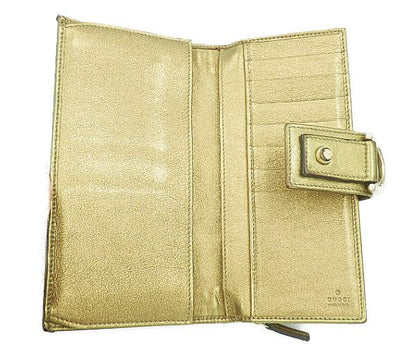 GUCCI グッチ GGキャンバス ラウンドファスナー 長財布 中古  154256 3731 ブラウン ゴールド GGマーク ブランド ウォレット