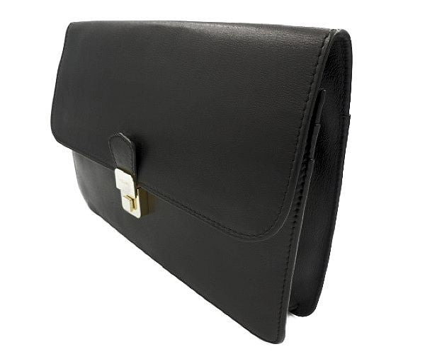 CELINE セリーヌ レザー セカンドバッグ 中古  ブラック 黒 クラッチバッグ 鞄 ブランド シンプル おしゃれ