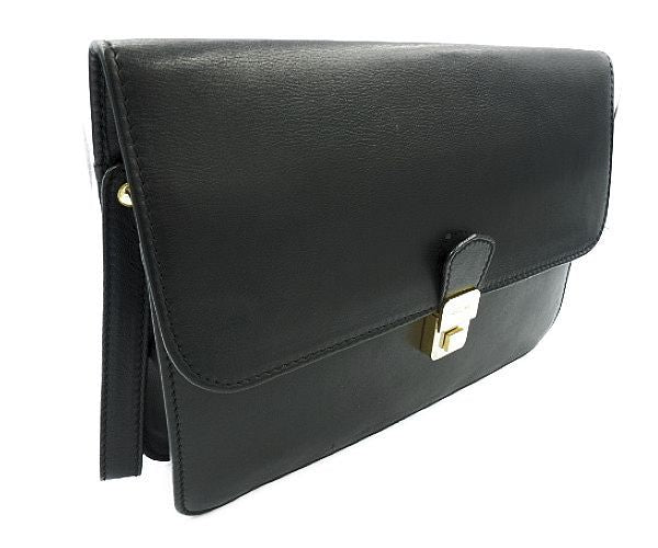 CELINE セリーヌ レザー セカンドバッグ 中古  ブラック 黒 クラッチバッグ 鞄 ブランド シンプル おしゃれ