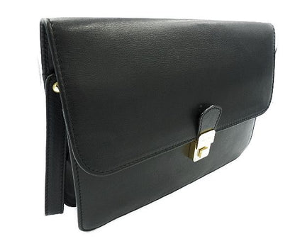 CELINE セリーヌ レザー セカンドバッグ 中古  ブラック 黒 クラッチバッグ 鞄 ブランド シンプル おしゃれ