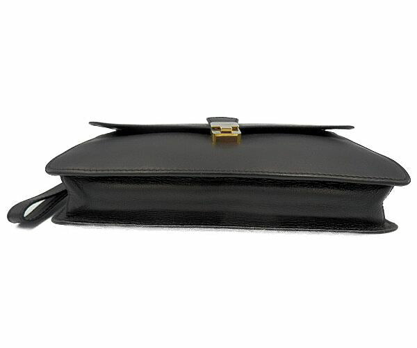 CELINE セリーヌ レザー セカンドバッグ 中古  ブラック 黒 クラッチバッグ 鞄 ブランド シンプル おしゃれ