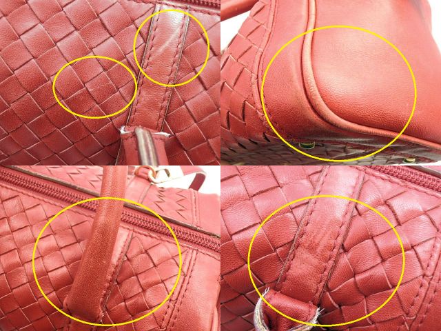 BOTTEGA VENETA ボッテガヴェネタ イントレチャート 2way ボストンバッグ 中古  10800108511 レッド 赤 ショルダーバッグ 鞄 レディース ミニ