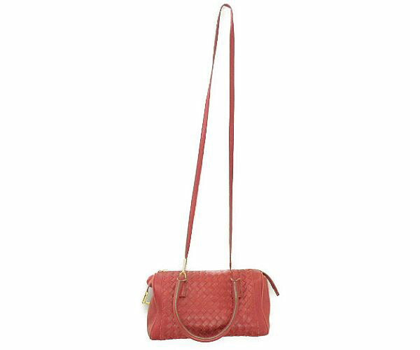BOTTEGA VENETA ボッテガヴェネタ イントレチャート 2way ボストンバッグ 中古  10800108511 レッド 赤 ショルダーバッグ 鞄 レディース ミニ