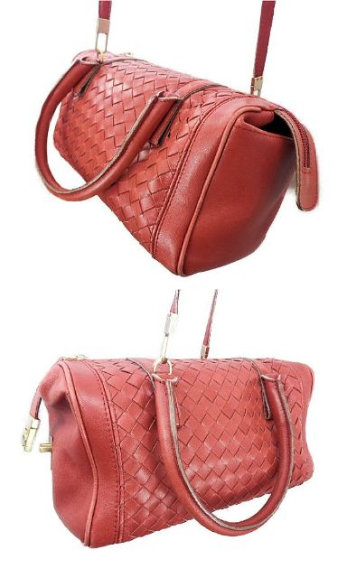 BOTTEGA VENETA ボッテガヴェネタ イントレチャート 2way ボストンバッグ 中古  10800108511 レッド 赤 ショルダーバッグ 鞄 レディース ミニ