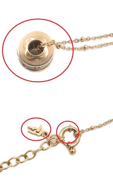 FolliFollie フォリフォリ リングトップ ネックレス 中古  ラインストーン ピンクゴールド レディース アクセサリー