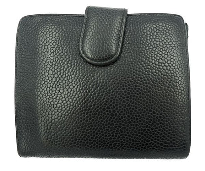 CHANEL シャネル キャビアスキン Wホック財布 中古  10040005 ブラック 黒 ウォレット ブランド レディース