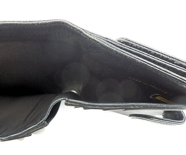 CHANEL シャネル キャビアスキン Wホック財布 中古  10040005 ブラック 黒 ウォレット ブランド レディース