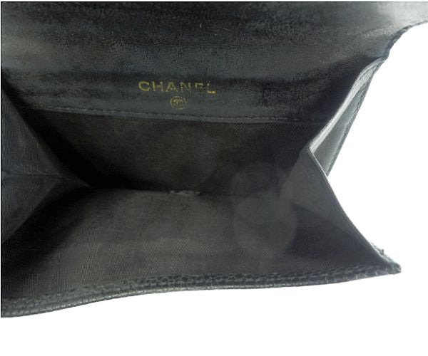 CHANEL シャネル キャビアスキン Wホック財布 中古  10040005 ブラック 黒 ウォレット ブランド レディース