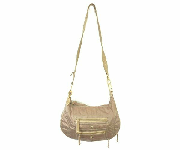 TOD'S トッズ ナイロン レザー ショルダーバッグ 中古  ブラウン 茶 ブランド 鞄 カジュアル レディース