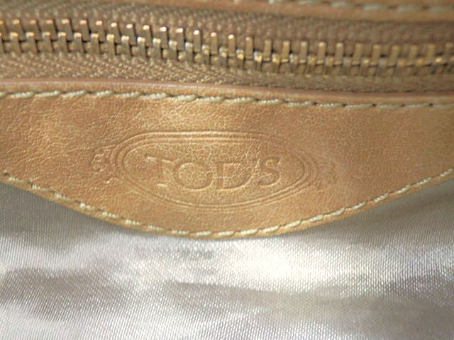 TOD'S トッズ ナイロン レザー ショルダーバッグ 中古  ブラウン 茶 ブランド 鞄 カジュアル レディース
