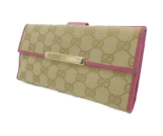 GUCCI オリジナルGG Wホック 長財布 112715 3661 中古  グッチ レザー 本革 キャンバス ブランド おしゃれ レディース