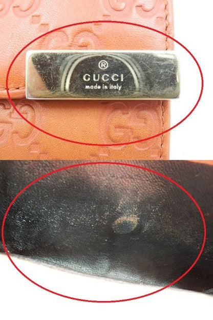 GUCCI グッチ GGシマ Wホック財布 中古  257015･493075 オレンジ 橙 ブランド ウォレット おしゃれ