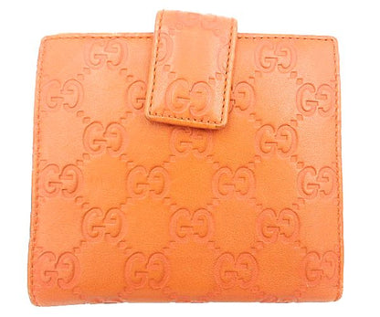GUCCI グッチ GGシマ Wホック財布 中古  257015･493075 オレンジ 橙 ブランド ウォレット おしゃれ