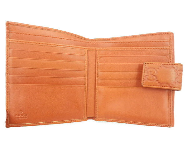 GUCCI グッチ GGシマ Wホック財布 中古  257015･493075 オレンジ 橙 ブランド ウォレット おしゃれ