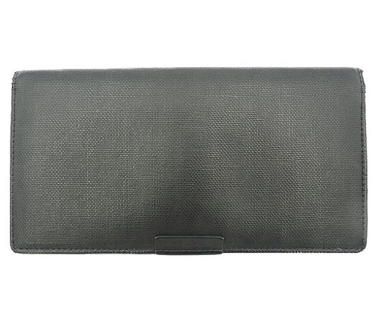 Dｉｏｒ HOMME ディオール オム 二つ折り長札入れ 中古  ブラック 黒 ブランド メンズ ウォレット 財布 シンプル