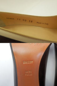 BALLY SENDA パンプス 38EU 7ハーフUS (約25.0) 中古 バリー ヒール 靴 オープントゥ ブランド おしゃれ レザー 本革