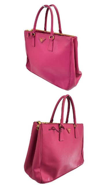 PRADA プラダ サフィアーノ ガレリア レザー トートバッグ 中古  ピンク ブランド 鞄 レディース おしゃれ