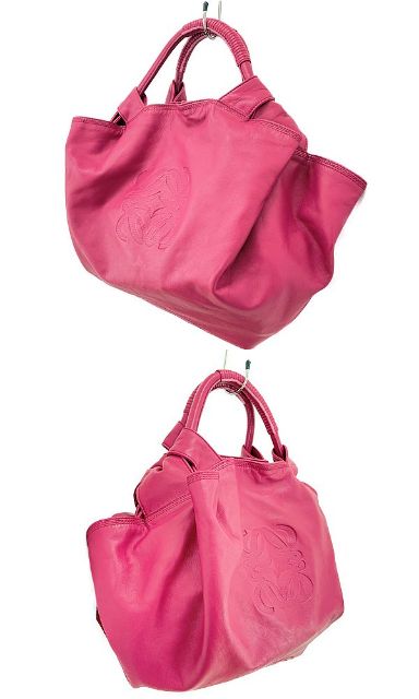 LOEWE ロエベ ナッパアイレ ハンドバッグ 中古  ピンク レザー ブランド レディース 鞄 おしゃれ