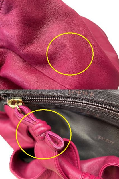 LOEWE ロエベ ナッパアイレ ハンドバッグ 中古  ピンク レザー ブランド レディース 鞄 おしゃれ