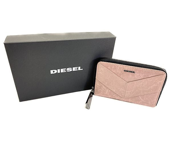 DIESEL ディーゼル レザー ラウンドファスナー 財布 中古  ピンク ウォレット ブランド レディース おしゃれ
