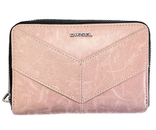 DIESEL ディーゼル レザー ラウンドファスナー 財布 中古  ピンク ウォレット ブランド レディース おしゃれ