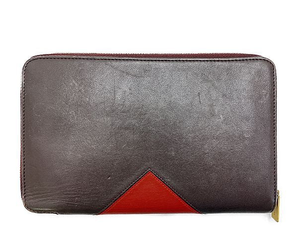 CELINE セリーヌ ハート モチーフ ラウンドファスナー 長財布 中古  レッド 赤 ヴィンテージ ウォレット ブランド レディース