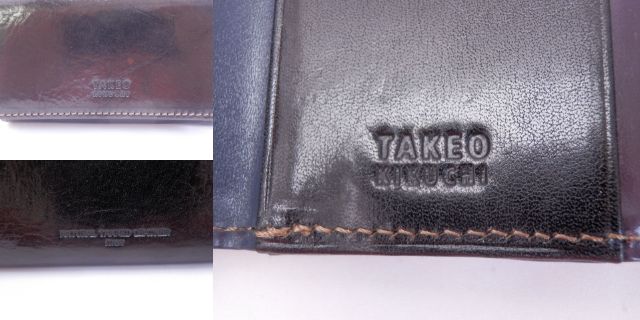 TAKEO KIKUCHI レザー 5連 キーケース 小銭入れ 中古 タケオ キクチ 本革 コンパクト ミニ カード入れ ブランド 収納