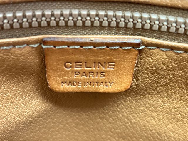 CELINE セリーヌ マカダム セカンドバッグ 中古  ブラウン PVC レザー レディース 鞄 ブランド おしゃれ
