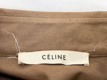 CELINE セリーヌ コットン シャツ 36 中古  2 ON79/2891 フィービー期 長袖 Sサイズ 綿 ベージュ レディース
